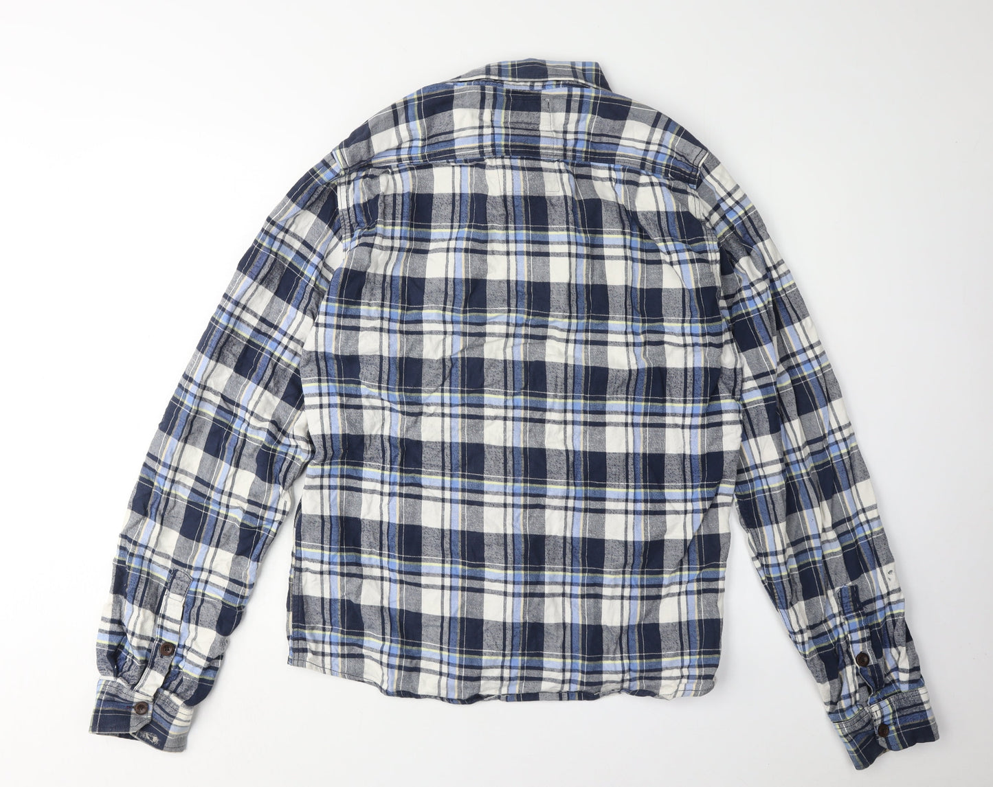 Fresh Men's Blue Plaid Long Sleeve Shirt 2XL
