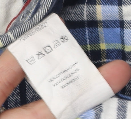 Fresh Men's Blue Plaid Long Sleeve Shirt 2XL
