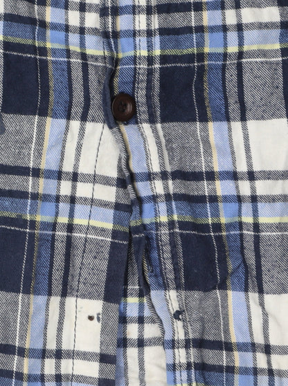 Fresh Men's Blue Plaid Long Sleeve Shirt 2XL