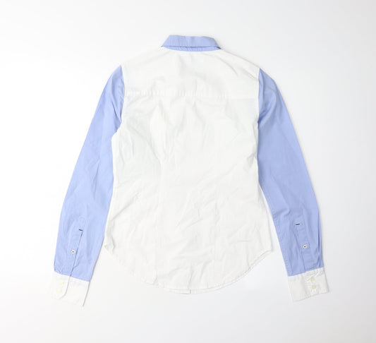 Abercrombie & Fitch Women's White Blue Button-Up XS