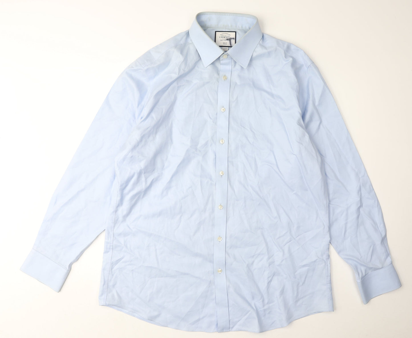 Mens UK Collar Size 44/91 cm Charles Tyrwhitt Smart Blue  Dress Shirt