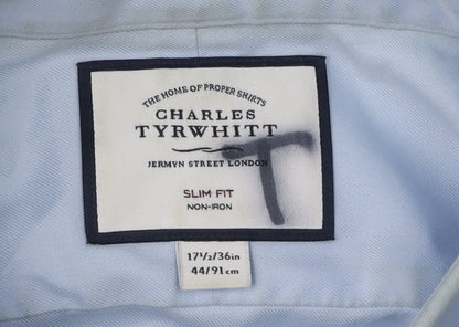 Mens UK Collar Size 44/91 cm Charles Tyrwhitt Smart Blue  Dress Shirt