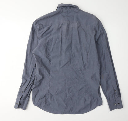 Calvin Klein Men's Blue Slim Fit Long Sleeve Shirt M