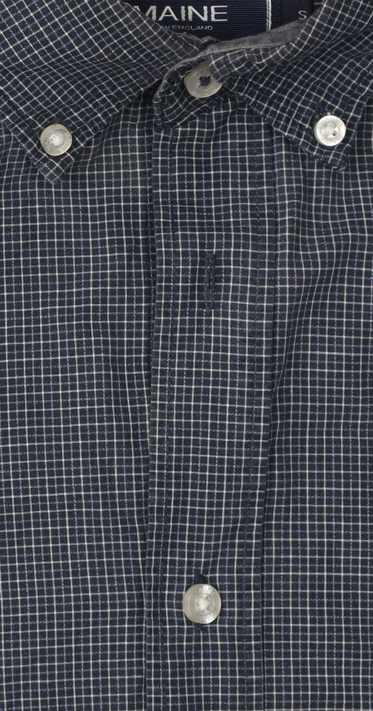 Maine New England Men's Blue Check Shirt - Size S
