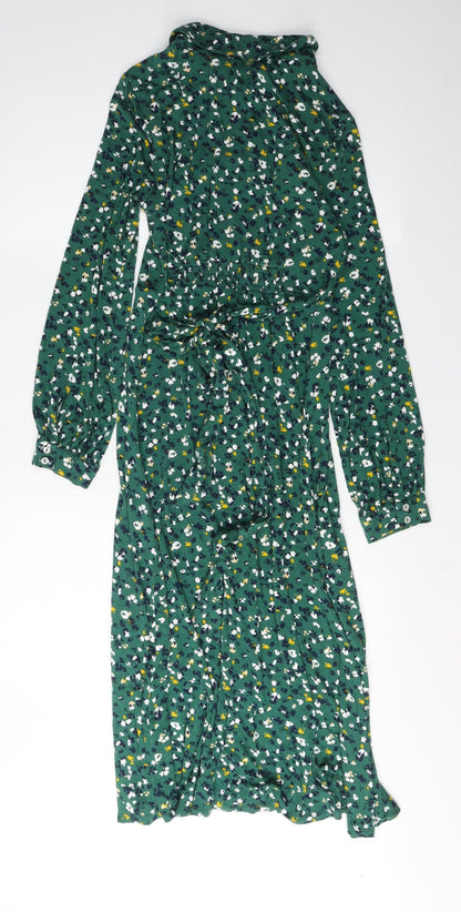 Monsoon Women's Green Floral Shirt Dress S