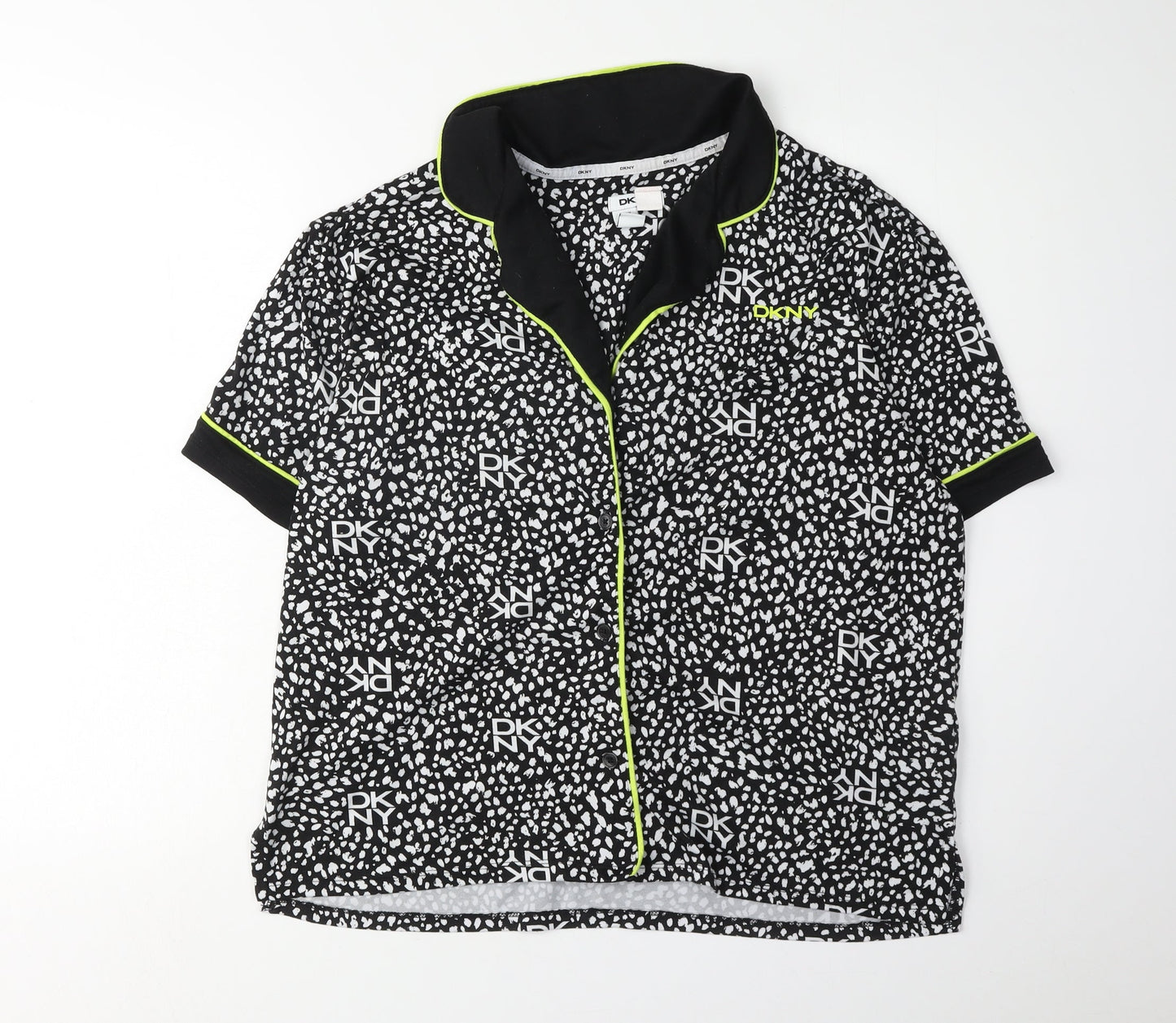 DKNY Women's Black Animal Print Pyjama Top - Size M