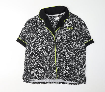 DKNY Women's Black Animal Print Pyjama Top - Size M