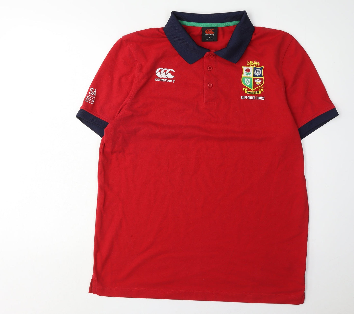 Canterbury Men's Red Rugby Polo L