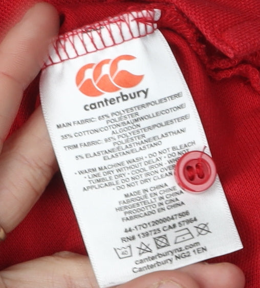 Canterbury Men's Red Rugby Polo L