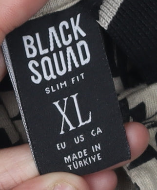 Black Squad Men Beige/Black Polo XL Slim Fit Cotton