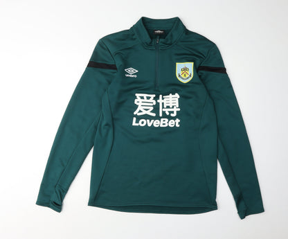 Umbro Men's Green 1/4 Zip Sweatshirt S