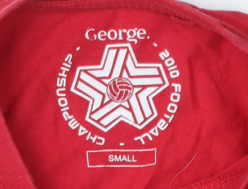George Men's Red Football Graphic T-Shirt, Size S