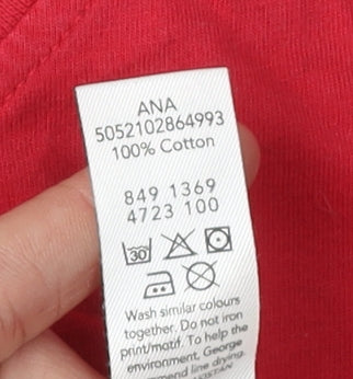 George Men's Red Football Graphic T-Shirt, Size S