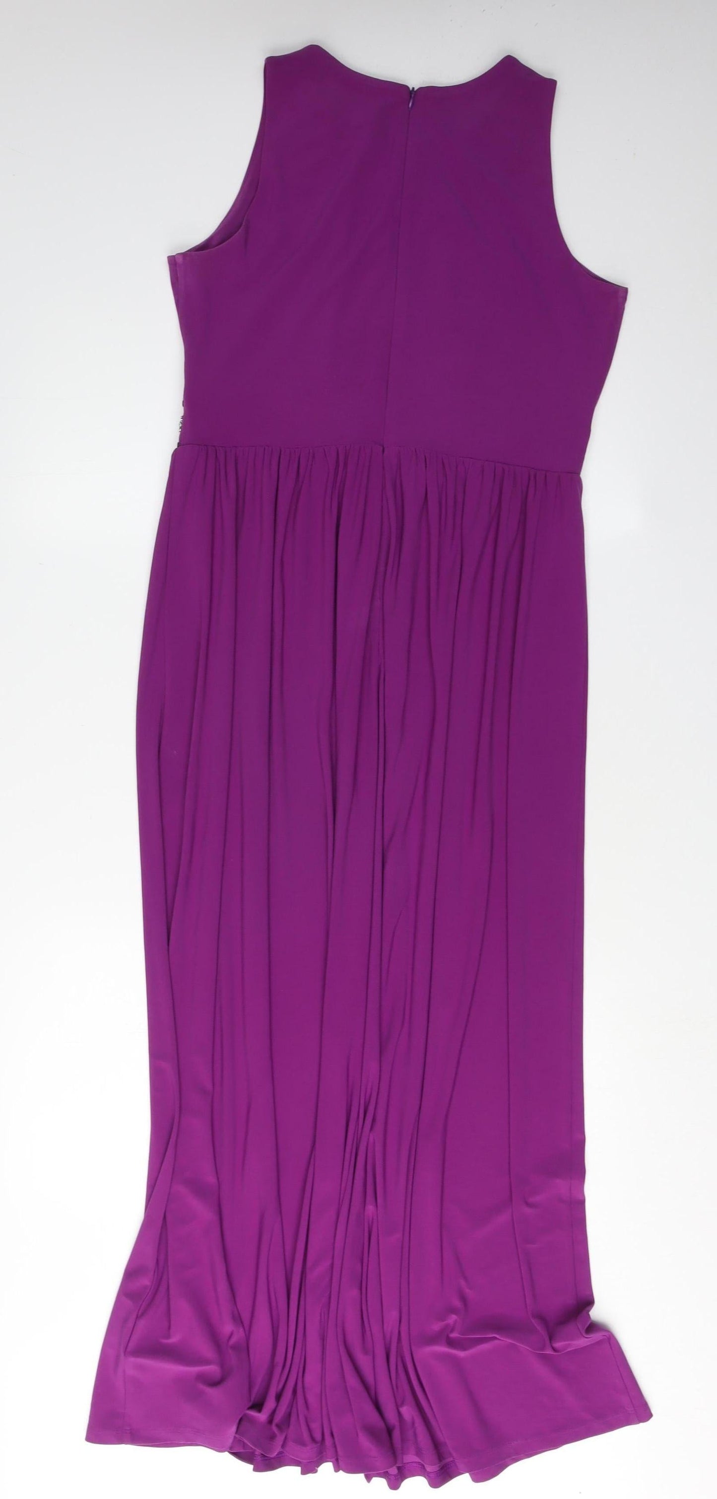 Joanna Hope Women’s Purple Beaded Long Gown Dress