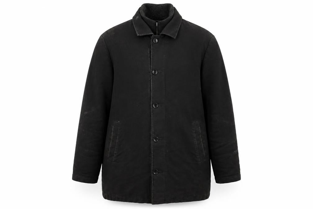 Mens UK Size XL Red Herring Black Overcoat