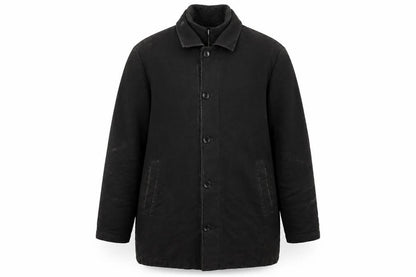 Mens UK Size XL Red Herring Black Overcoat