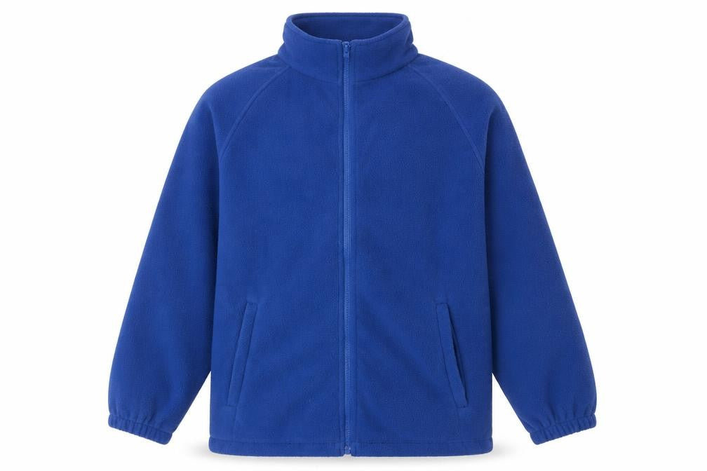Front view of Regatta boys’ blue fleece jacket xl quick dry