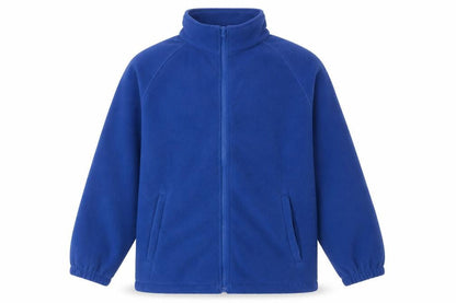 Front view of Regatta boys’ blue fleece jacket xl quick dry