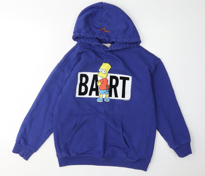 Zara Kids Boys Blue Bart Hoodie 13-14 Years Graphic Pullover