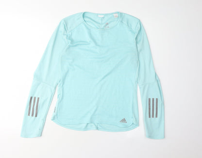 Adidas Women's Blue Long Sleeve Athletic Top Size S
