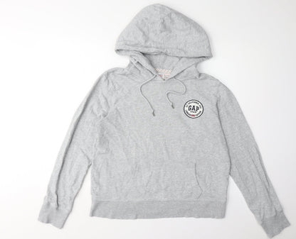 GAP Women's Grey Pullover Hoodie, M, Casual Logo