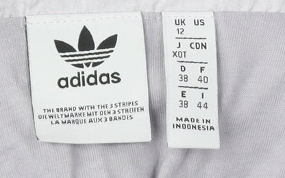 Adidas Women's Grey Cropped Nylon Basic Jacket Size 12
