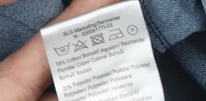 b.young Women's Blue Geometric Skinny Trousers Size 8