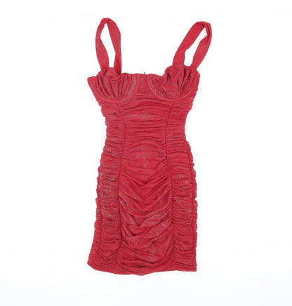 Oh Polly Women’s Red Bodycon Dress, Size 6 - Party