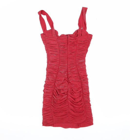 Oh Polly Women’s Red Bodycon Dress, Size 6 - Party