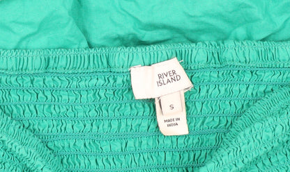 River Island Women's Green Puff Sleeve Dress