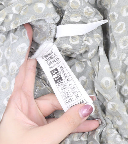 Marks and Spencer Women's Grey A-Line Skirt Size 14