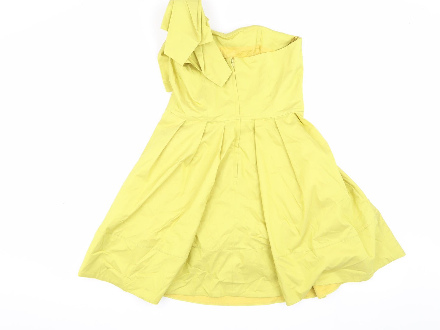 ASOS Women's Yellow A-Line One Shoulder Dress Size 10