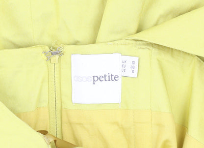 ASOS Women's Yellow A-Line One Shoulder Dress Size 10