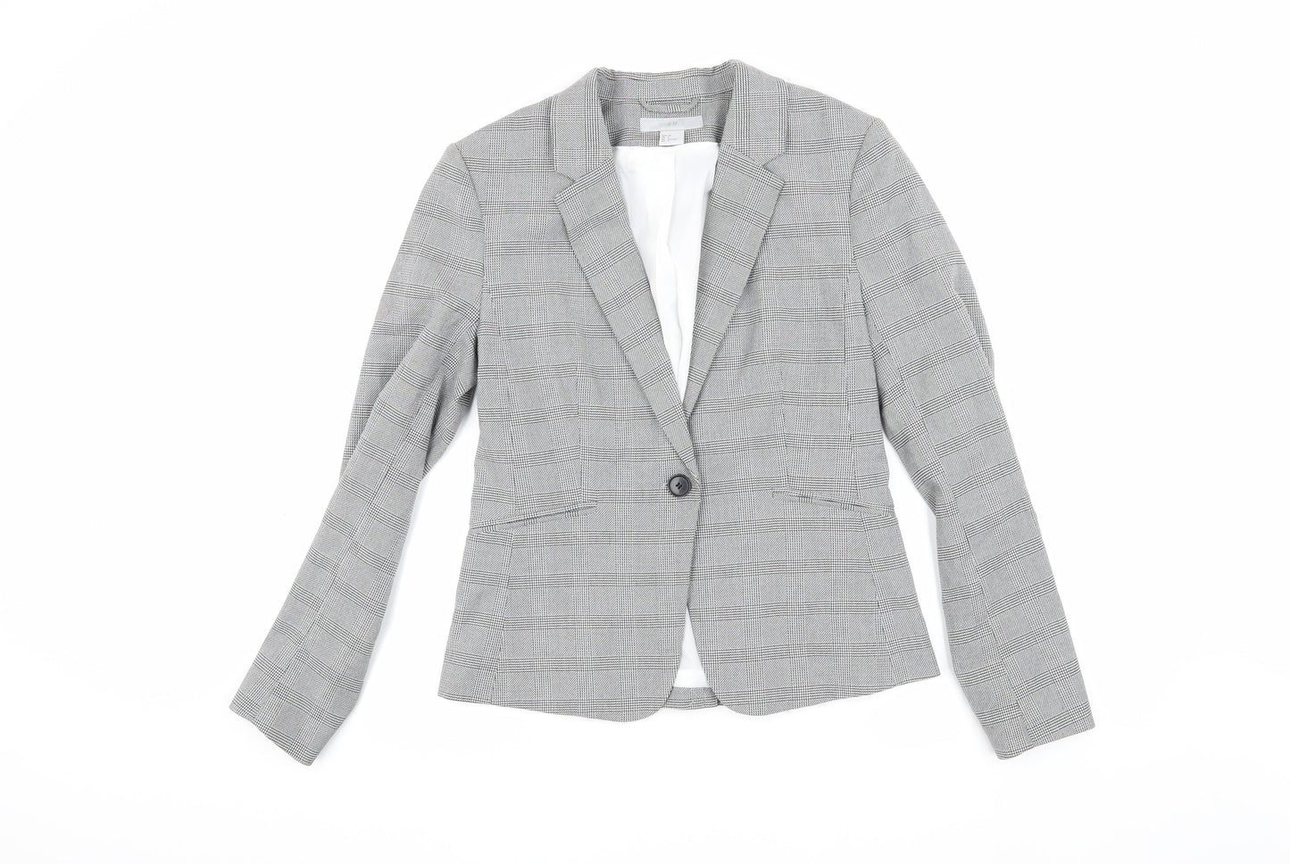 H&M Women's Grey Houndstooth Blazer Size 10