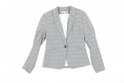 H&M Women's Grey Houndstooth Blazer Size 10