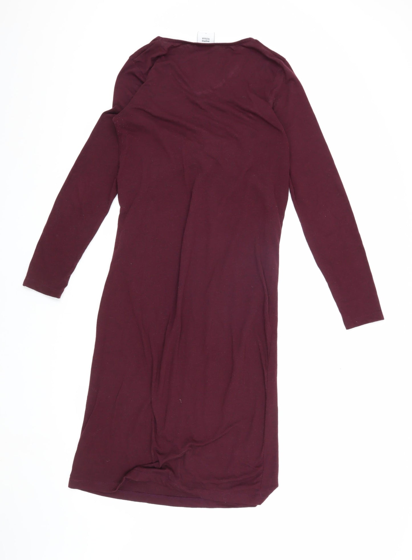Mama Licious Women's Purple Maternity Dress V-Neck