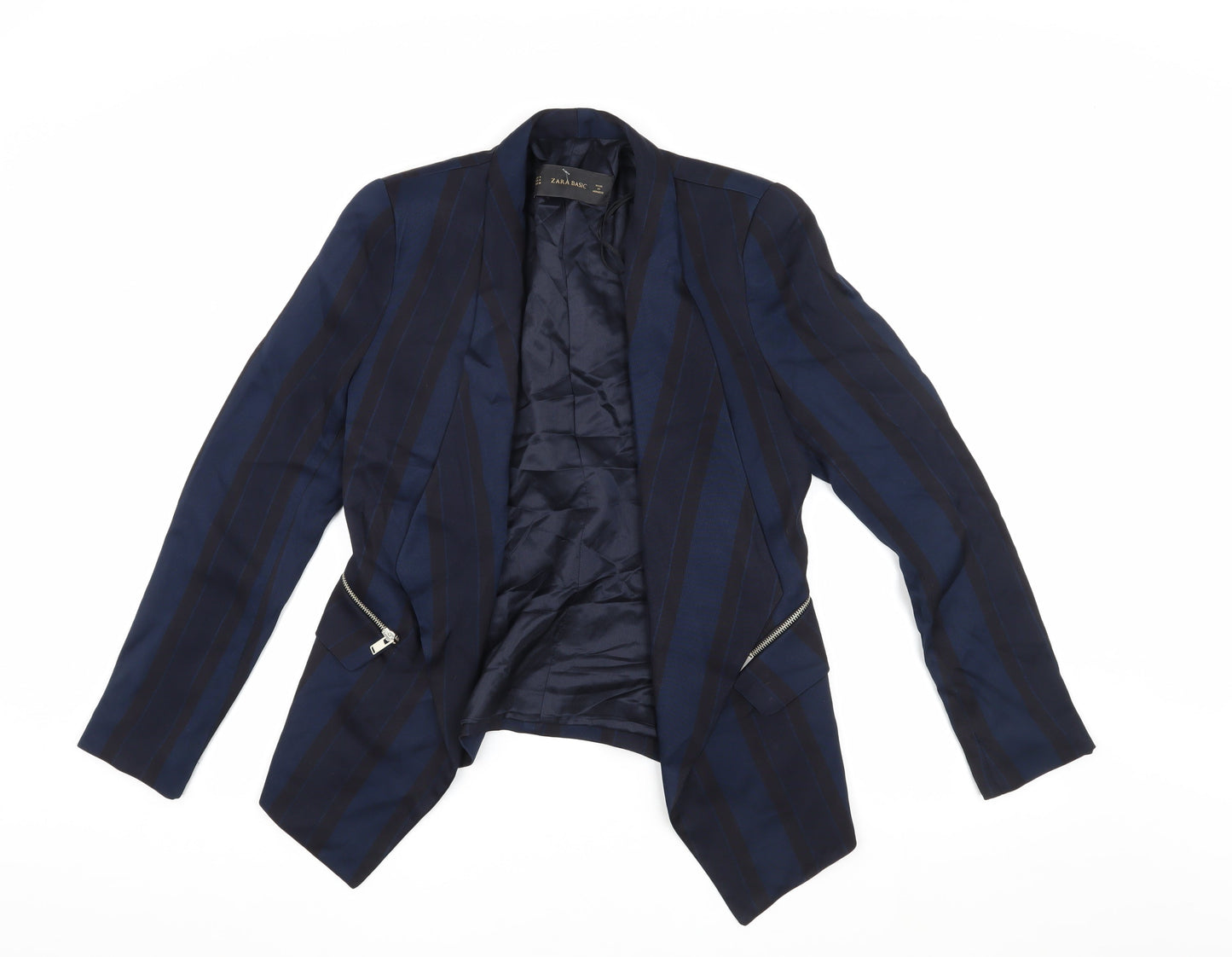 Zara Blue Striped Blazer for Women Size 12