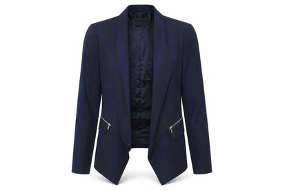 Zara Blue Striped Blazer for Women Size 12