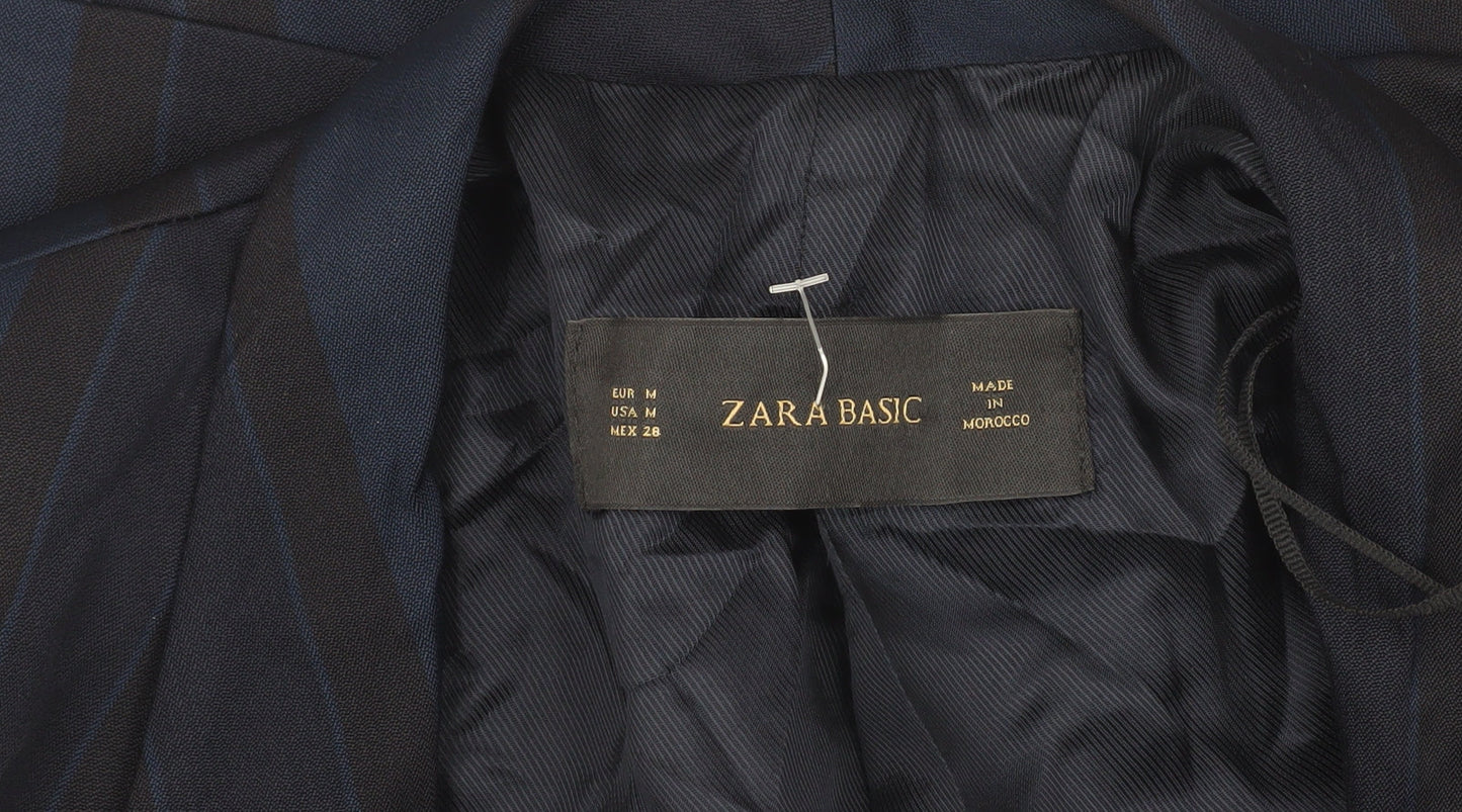 Zara Blue Striped Blazer for Women Size 12