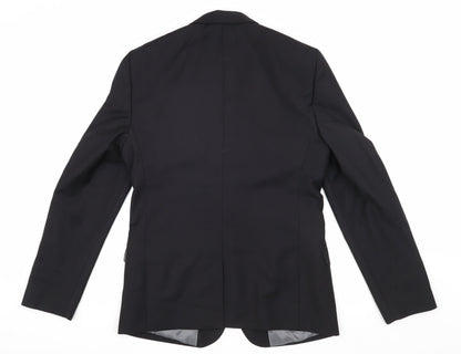 Mens UK Size 38 River Island Regular Black Suit Jacket