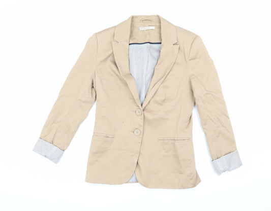 Stradivarius Women Beige Blazer Size 8 Regular Fit
