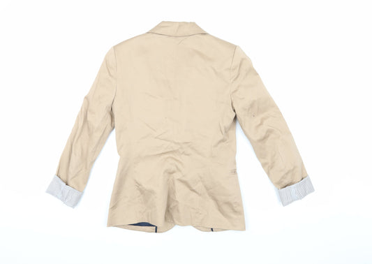 Stradivarius Women Beige Blazer Size 8 Regular Fit