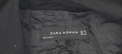 Zara Woman Black Blazer Size 8 Slim Fit Notch Lapel
