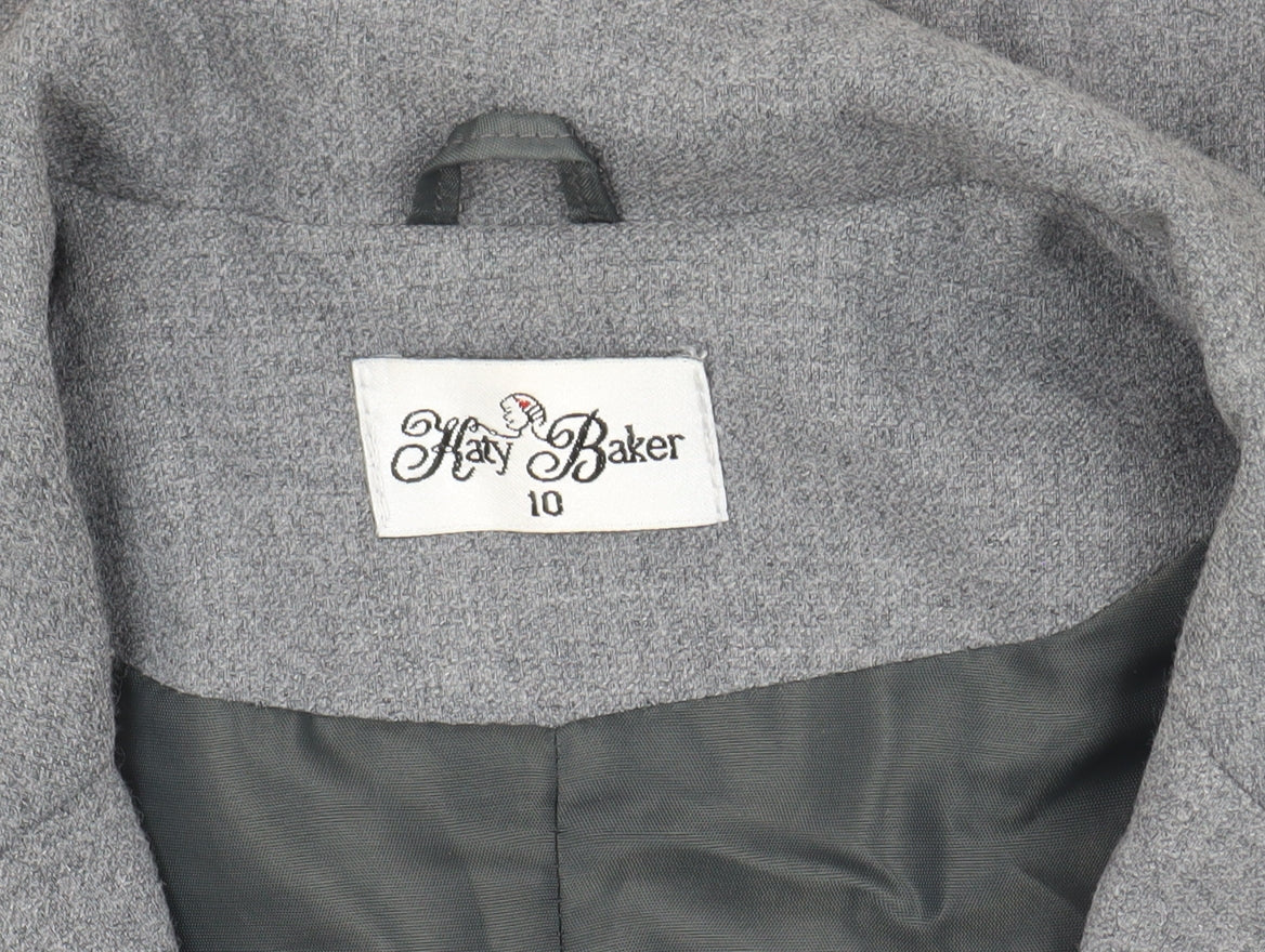 Hay Baker Women's Grey Wool Overcoat Size 10