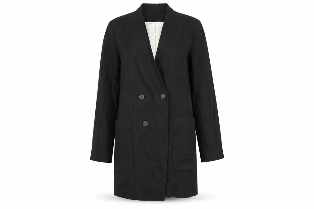 Womens UK Size 10 MNG Black Overcoat