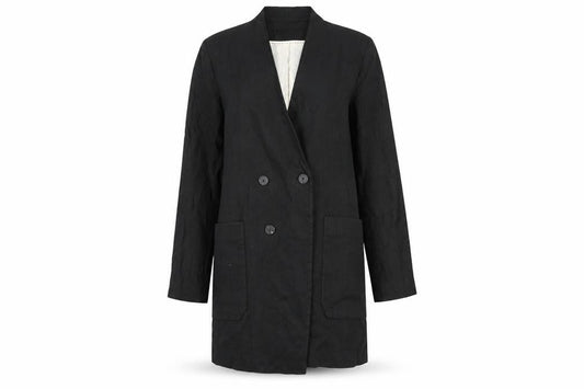 Womens UK Size 10 MNG Black Overcoat
