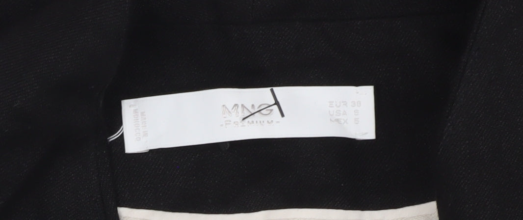 MNG Women's Black Linen Overcoat Size 10 Business Casual