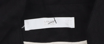 MNG Women's Black Linen Overcoat Size 10 Business Casual