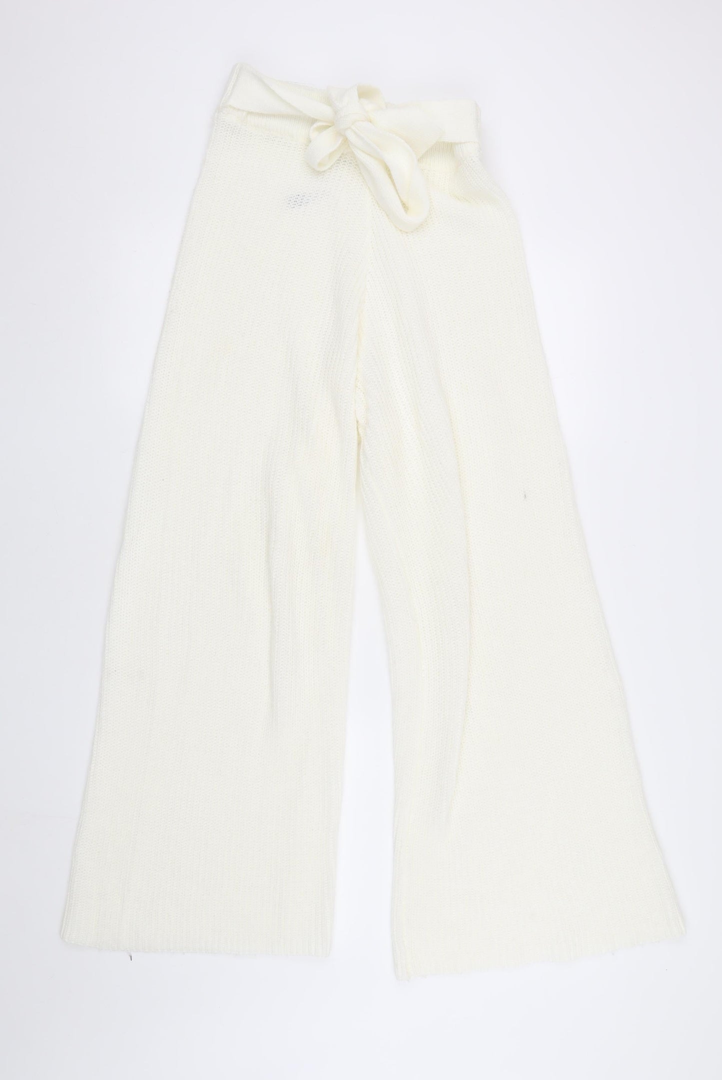 Womens UK Size 6 ASOS Relaxed Fit Wide-Leg Ivory Trousers