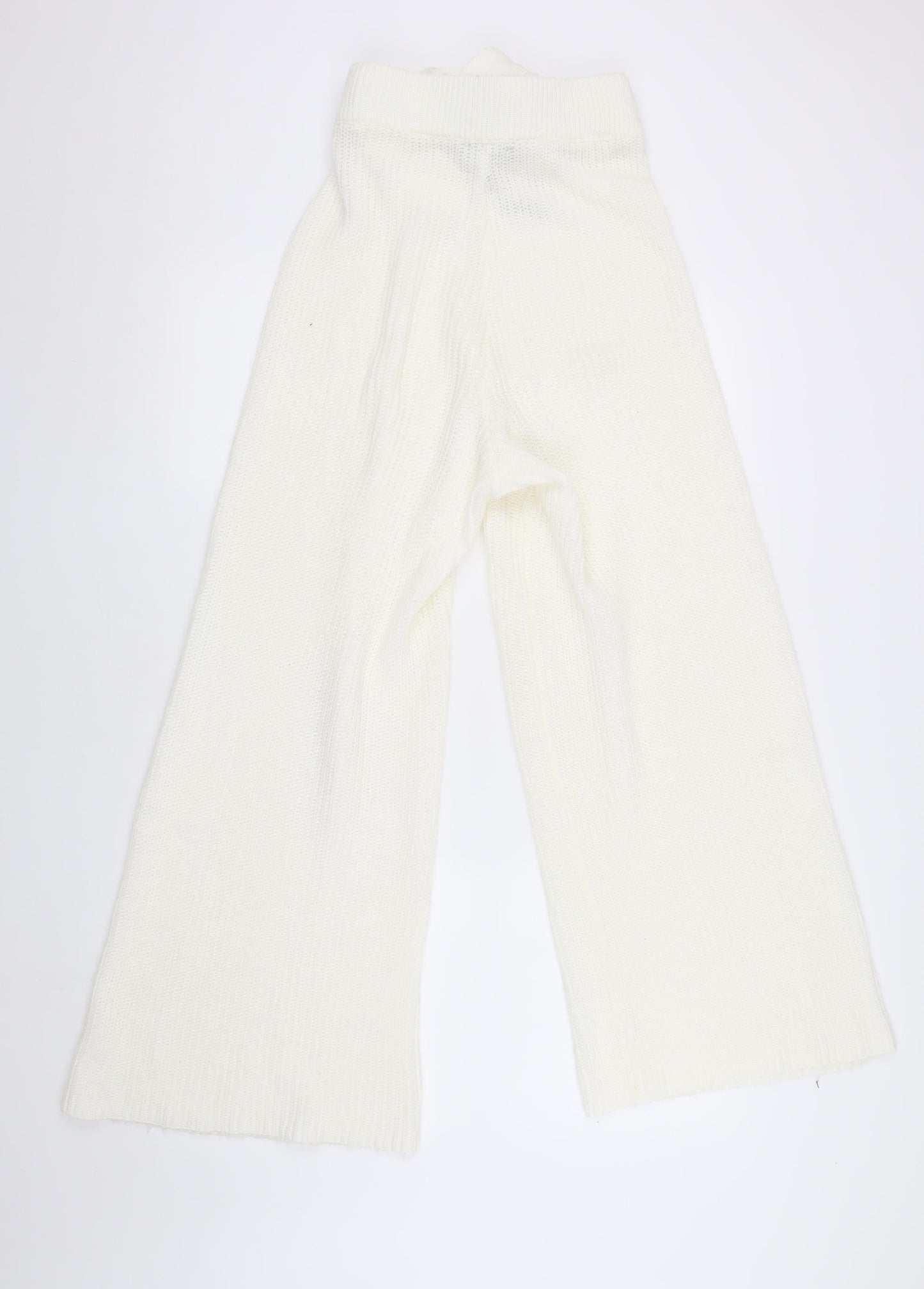 Womens UK Size 6 ASOS Relaxed Fit Wide-Leg Ivory Trousers